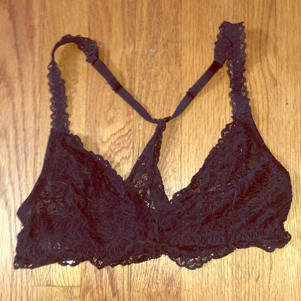 Black racer back bralette